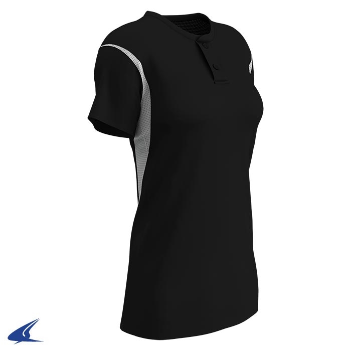 SFBJ170 - SOFTBALL 2-BUTTON JERSEY WOMENS/YOUTH PINHOLE MESH