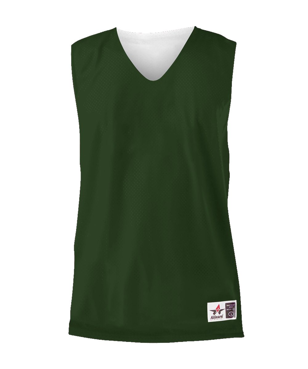 Clutch Reversible Basketball Jersey, Youth Medium, Forest Green and White 