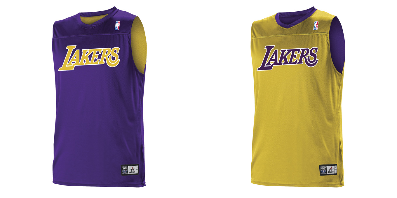 Custom Alleson Youth NBA Los Angeles Lakers Reversible Jersey
